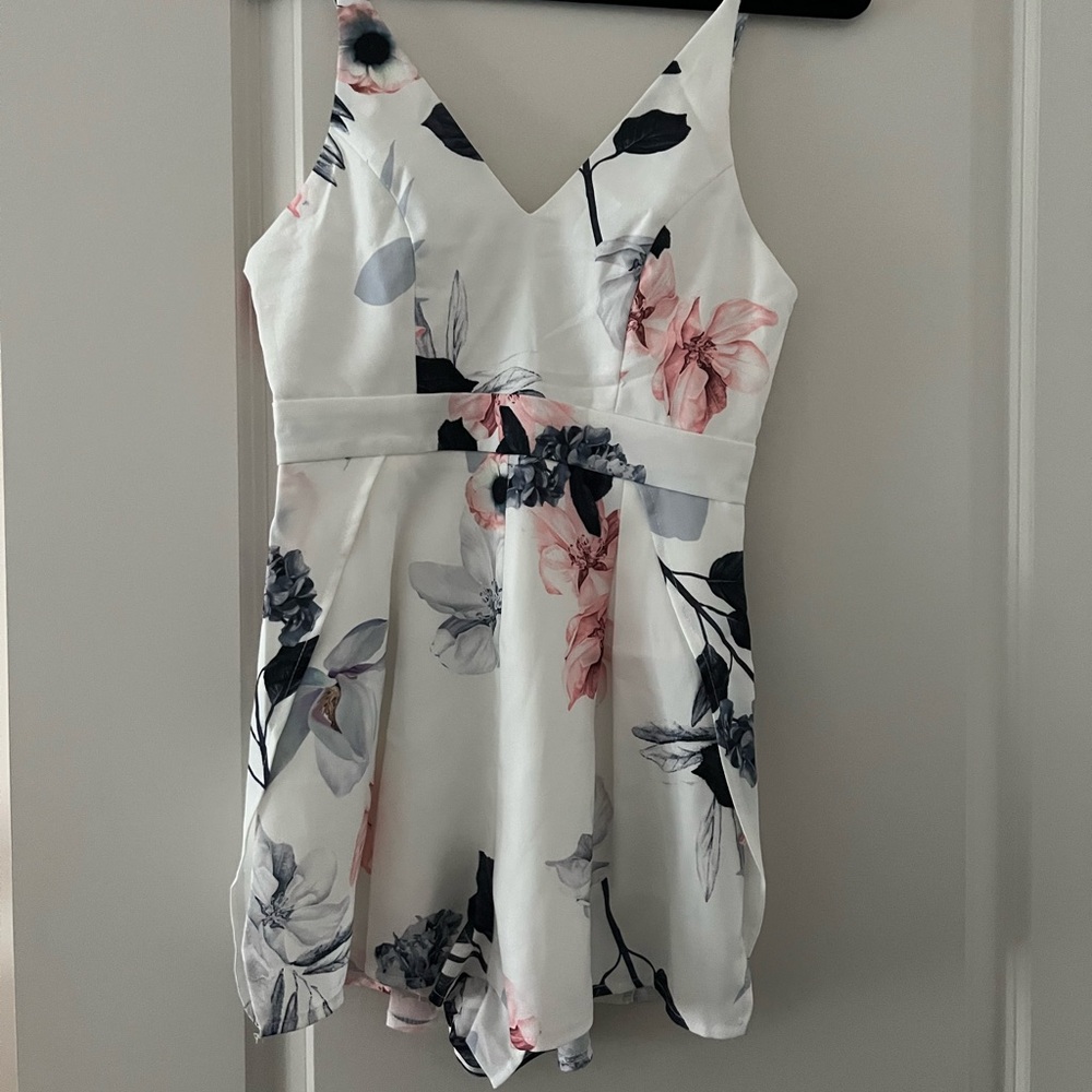 White floral romper